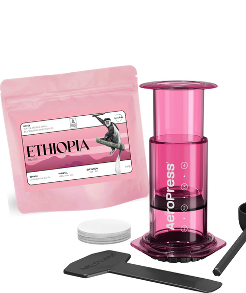Aeropress 🎀 Pink / Ethiopia G1 Bundle (£55 RRP) - Camden Coffee
